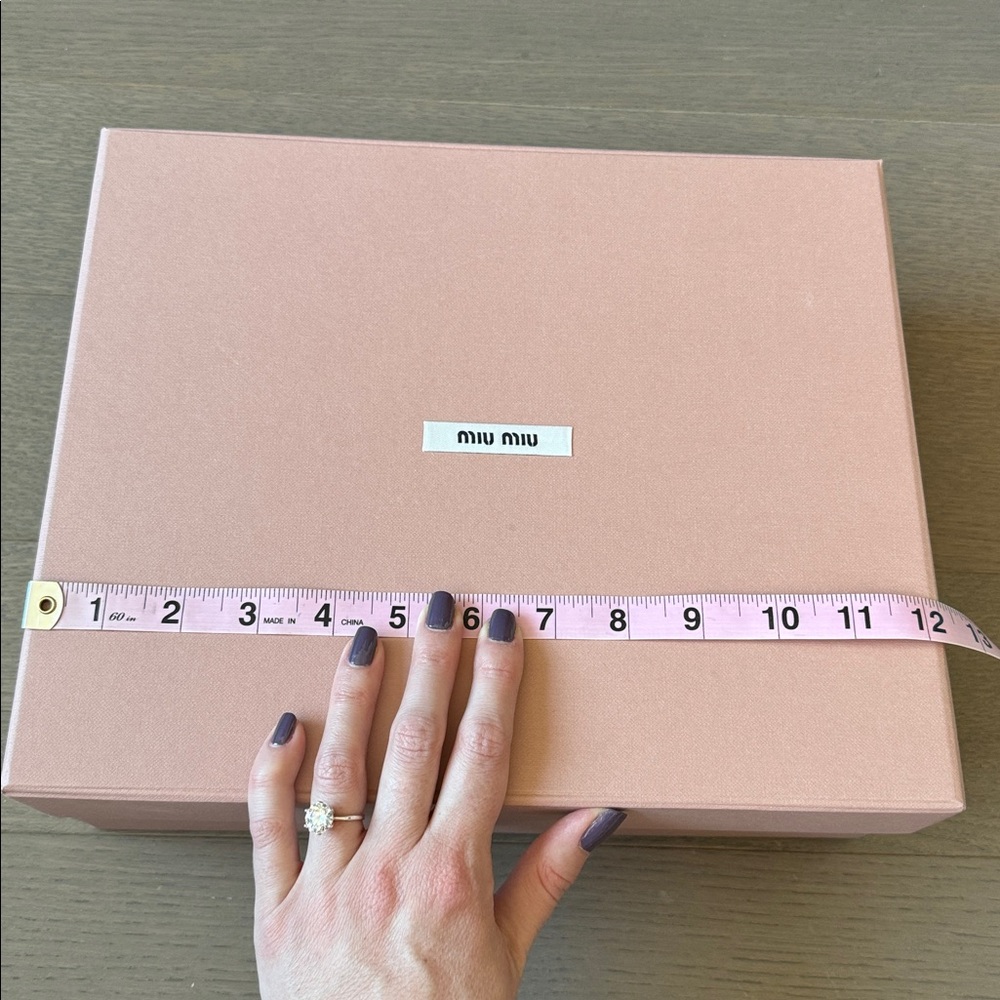 Miu Miu Empty Pink Gift Shoe Box L12" x W10.5” x H4.4" Tissue Paper Ribbon - Picture 10 of 12